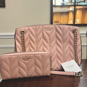 Kate spade baby pink bag with matching wallet
